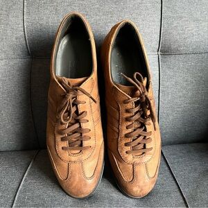 Santoni Italy Men's Casual Shoes Brown Leather Upper Size 10.5 Lace-up Trainers